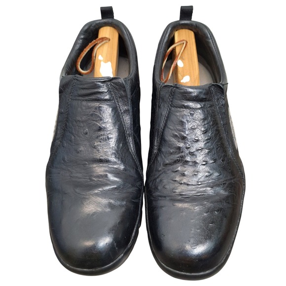 Roper Other - Roper Black Ostrich Skin Slip On Casual Performance Shoes Men's Size 12 Western